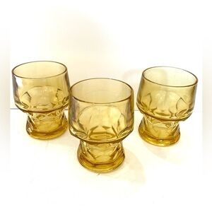 3 Continental Can Company MCM Optic Dot /Thumbprint 8 Oz Amber Glasses 5…